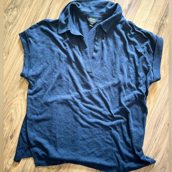 Banana Republic Navy Blue Johnny Collar M - Picture 2 of 5